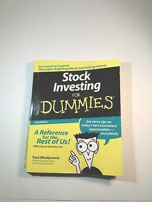 Stock investing for dummies, 2nd edition covers all the proven tactics and strategies for picking the right stocks. Stock Investing for Dummies by Paul Mladjenovic (2006 ...