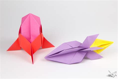 Easy Origami Rocket Spaceship Tutorial Paper Kawaii