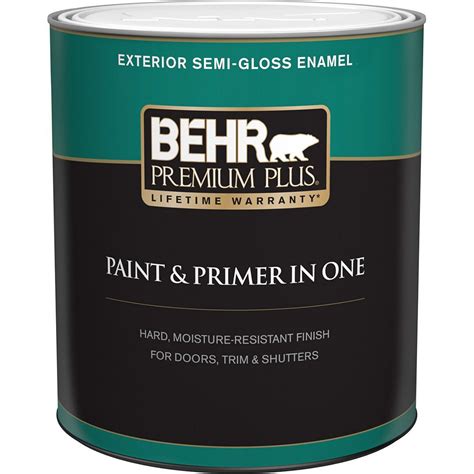 Behr Premium Plus Exterior Paint And Primer In One Semi Gloss Enamel
