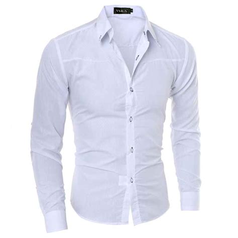 Cotton White Long Sleeve Men Dress Shirts Moisture Wicking Big And Tall Fashion Professional