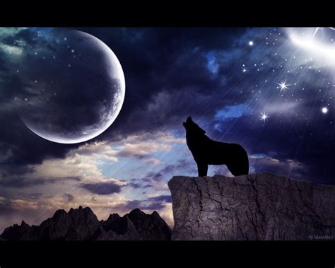Imagen De Wallpapersdark Moon Howling Wolf