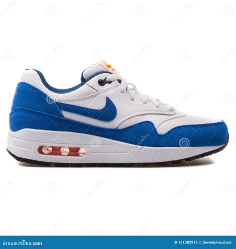 Nike Air Max 1 White And Blue Sneaker Editorial Image Image Of