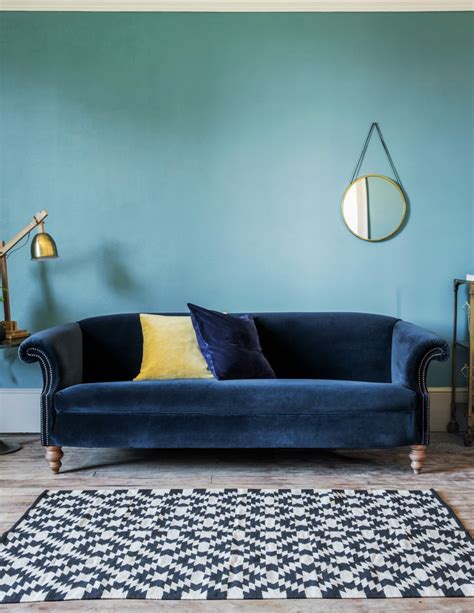 blue velvet sofa ideas  creating  royal living room