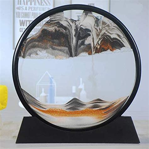 Moving Sand Art Picture Round Glass 3d Deep Sea Sandscape In Motion Display Z1s Ebay