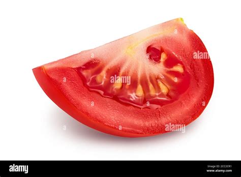 Tomato Slice Isolated On White Background With Clipping Path And Full