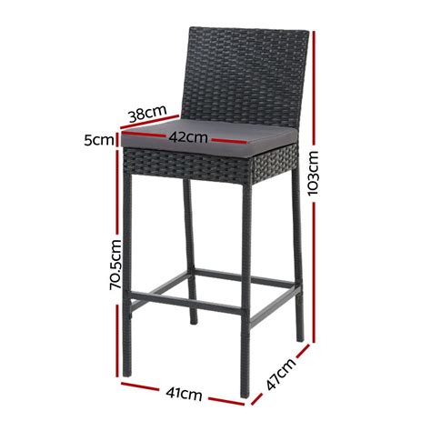 Gardeon Outdoor Bar Stool Dining Chair Bar Stools Rattan Furniture
