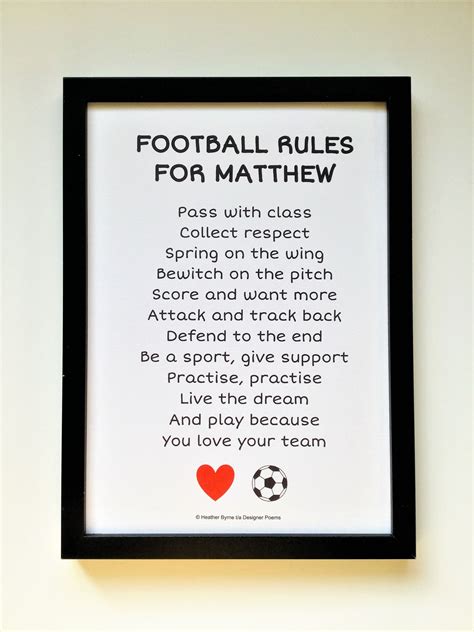 Fabulous Football T A Personalised Football Poem With Your Name