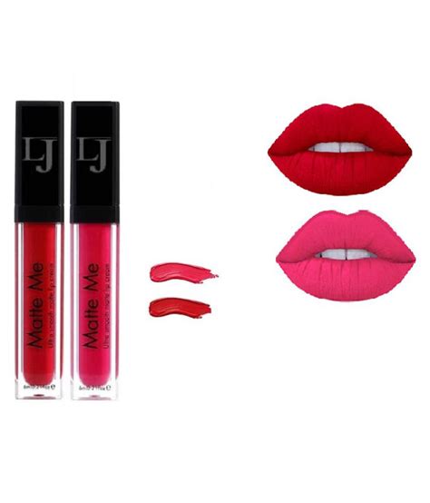 Lujo Matte Me Liquid Lipstick Pink Crush And Cherry Red 20 Gm Pack Of 2