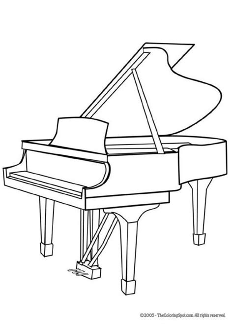 Color and print a musical note picture. Coloring page grand piano | Drawing piano, Musical ...