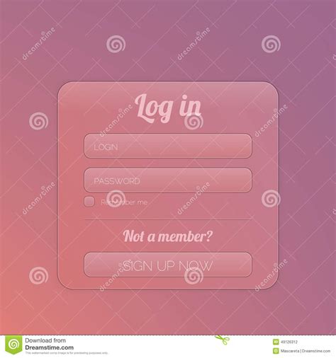 Vector Login Form Ui Element Stock Vector Illustration Of Blue