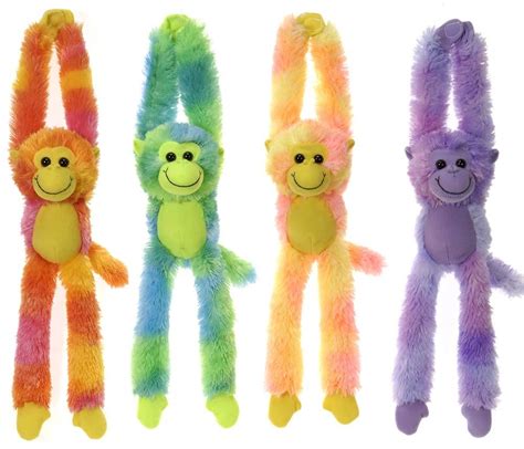 Wholesale 16 Tie Dye Long Leg Monkey Plush Toy Assorted Colors