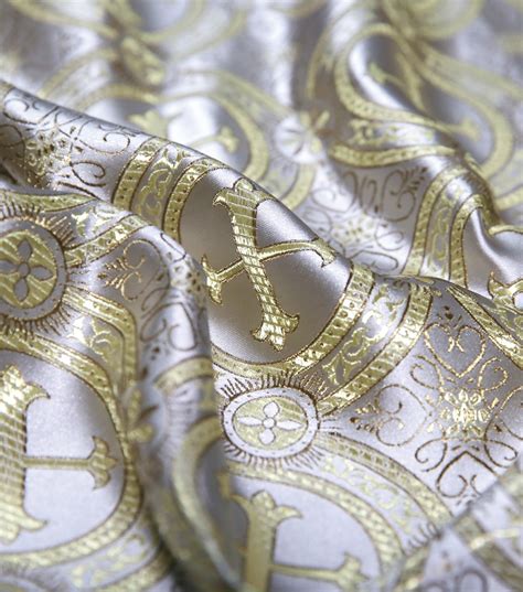 Brocade Fabric Gold Cross Joann