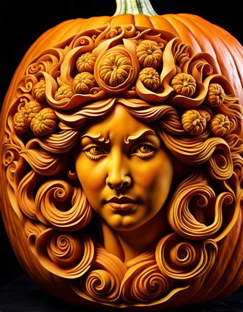 Portrait Of Medusa Pumpkin Carving Ai Generated Artwork Nightcafe