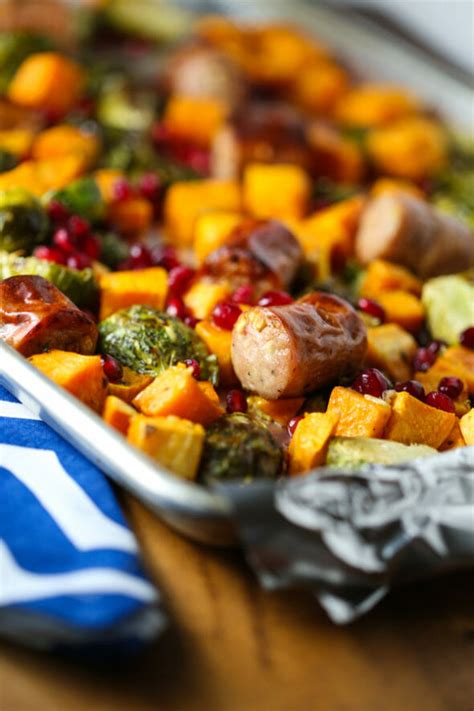 This chicken apple sausage is surprisingly simple to make and has a slightly sweet lilt that's magnificent any time of day. Healthy Chicken Sausage and Roasted Veggie Sheet Pan Dinner
