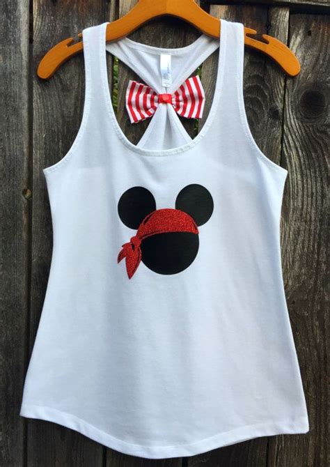 Pirate Mickey Bow Back Tank Top Disney Tee Disney By 31blossoms Disney