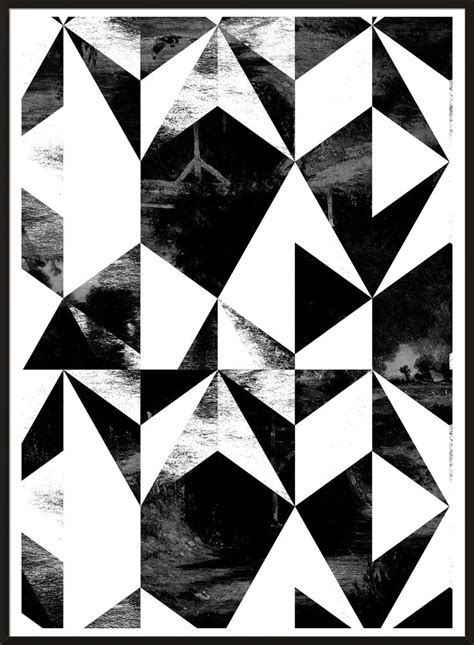 Geometric Triangles Black And White Print Geometric Triangles Art