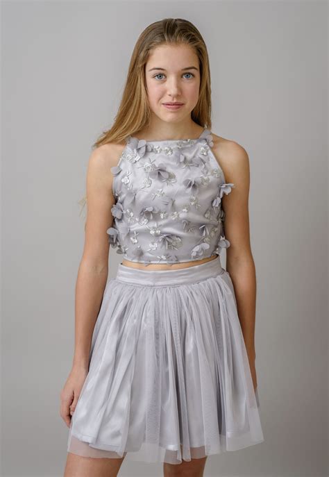2 Piece 3d Tulle Dress From Stella M Lia Piece Dress Dresses For Tweens Two Piece Dress