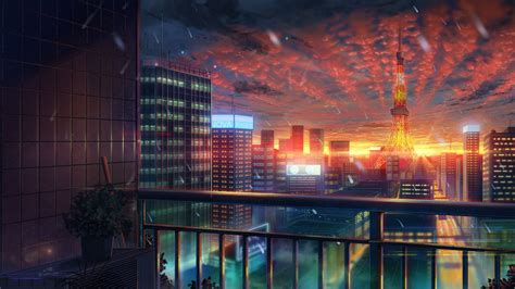 K Anime City Sunset Wallpapers Wallpaper Cave