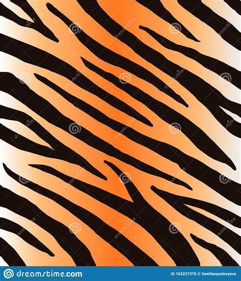 Vector Seamless Pattern Of Black Tiger Stripes Stock Illustration