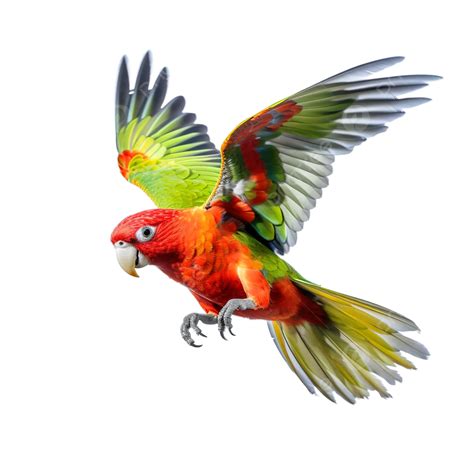 Parrot Flying Isolated On Transparent Background Macaw Parrot Bird