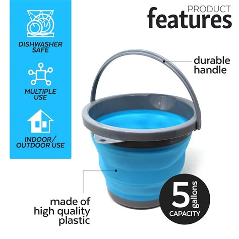 X L Collapsible Folding Silicon Plastic Bucket Camping Water Carrier Kitchen EBay