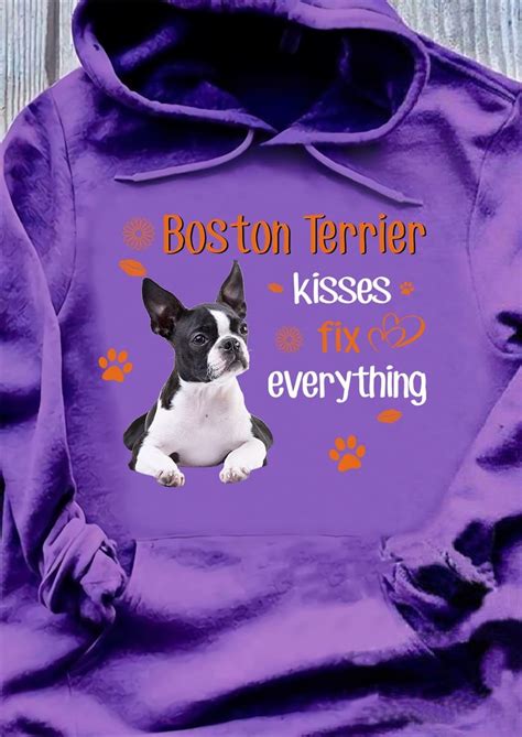 Boston Terrier Kisses Fix Everything Boston Terrier Dog Graphic T