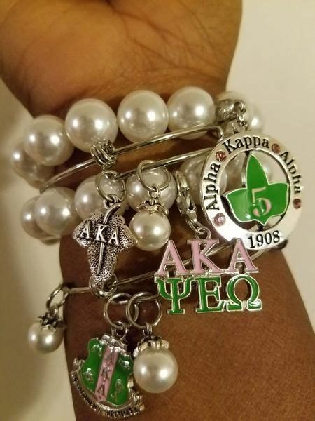 Alpha Kappa Alpha Sorority Inc Pearl Number Bracelets Alpha Kappa