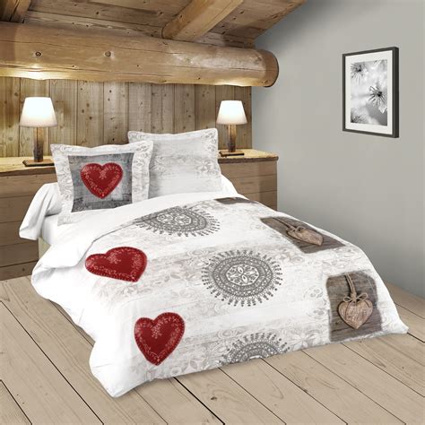 Parure De Lit Romantique Imprim Coeurs X Cm Housse De Couette