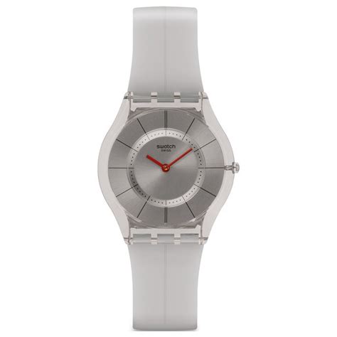 Swatch Skin Ghost Gray Silicone Strap Slimline Color Sfm129