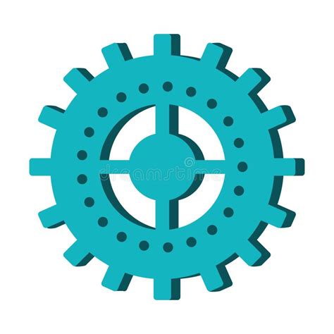 Gear Machinery Symbol Isolated Cartoon In Black And White Stock Vector
