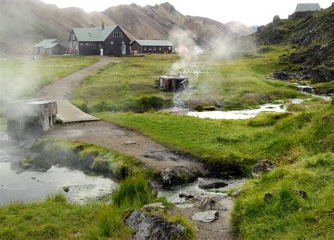 Landmannalaugar Hut And Hot Springs Laugavegur Trail Iceland Iceland