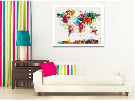 Abstract World Map Painting Paint By Number World Map Etsy