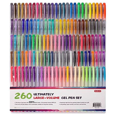 Shuttle Art 260 Colors Gel Pens Set 130 Refills
