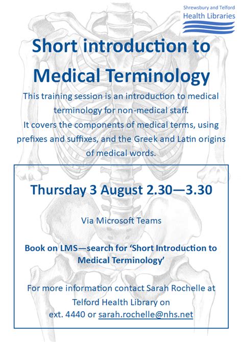 Poster Medical Terminology 030823 Shrewsbury And Telford Health