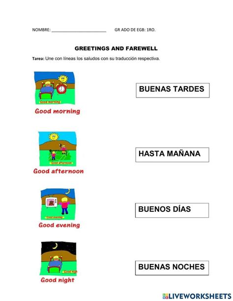 Los Saludos En Ingles Activity Teachers Workbook School Subjects