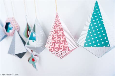 Printable Diy 3d Geometric Paper Ornaments For The Christmas Tree