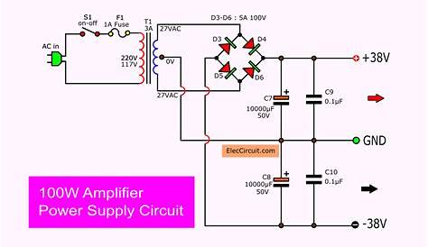 100w amplifier circuit diagram