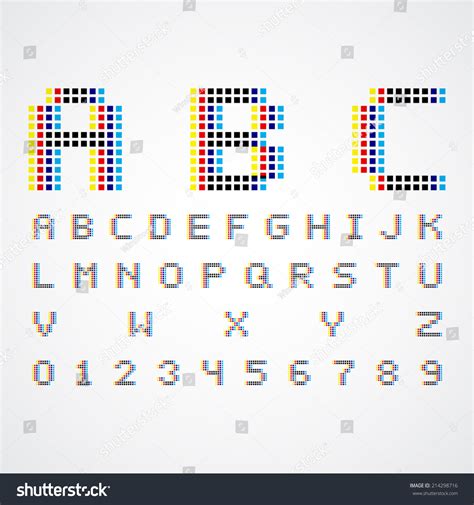 Alphabetic Fonts Numbers Stock Vector Royalty Free 214298716
