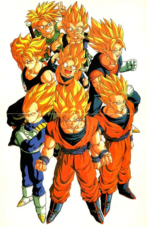 Dragon Ball (Super Saiyan Goku, Super Saiyan Gohan, Super Saiyan Vegeta, Super Saiyan Goten ...