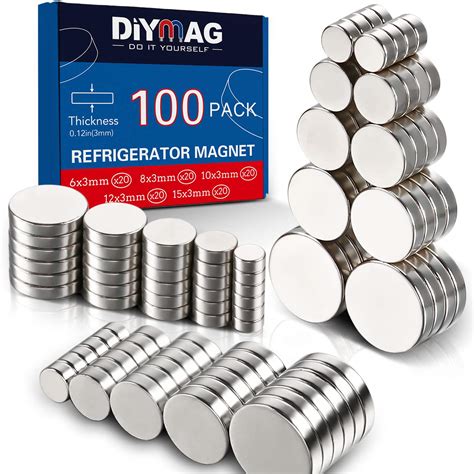 Buy Diymag 3mm Mix 100 Piece Refrigerator Magnets For Office Hobbies