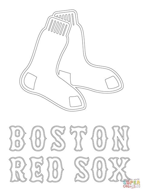 Boston Red Sox Logo Super Coloring Coloring Sheets Adult Coloring