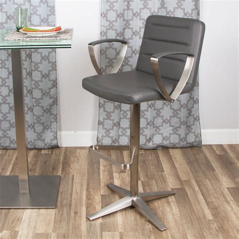 MIX Brushed Stainless Steel Adjustable Height Swivel Stool ...