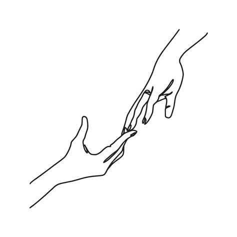ilustración silueta dos manos romántico conmovedor aislado en un