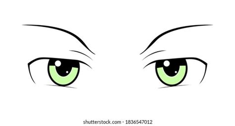 Male Female Eyes Green Color Manga Stock Vector Royalty Free