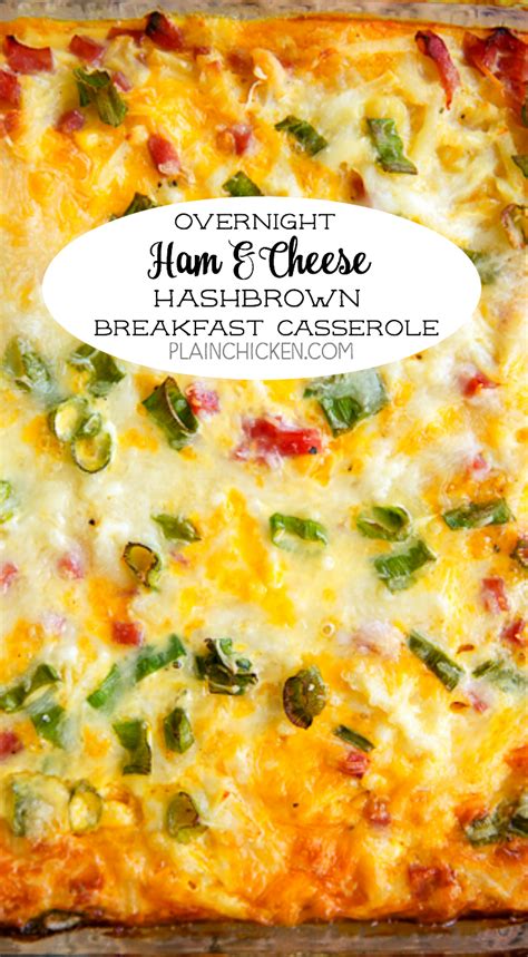 This bacon hash brown casserole recipe has been on my blog for a long time, and i recently decided that i wanted so, i hesitate a little to call this hash brown egg casserole easy because there is this putsy step at the an overnight breakfast casserole with hash browns sounds even easier, right? Overnight Ham and Cheese Hashbrown Breakfast Casserole - hash browns, cheese… | Hashbrown ...