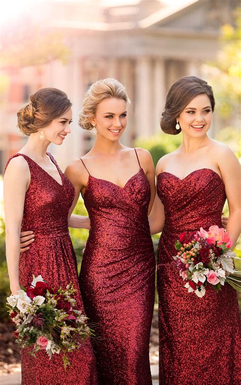 Introducing Crimson Sequin Bridesmaid Dresses From Sorella Vita