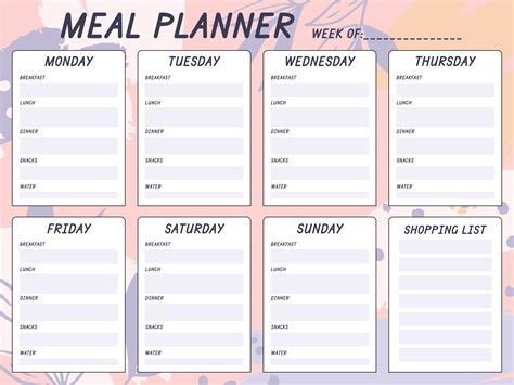 7 Best Blank Meal Planner Sheet Printable Printableecom Download
