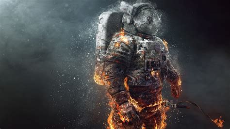 1920x1080 Astronaut Fire Scifi Laptop Full Hd 1080p Hd 4k Wallpapers