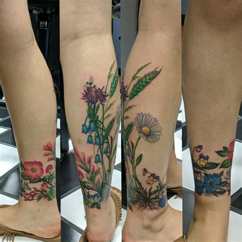 Flower Tattoos Calf In 2020 Flower Leg Tattoos Leg Tattoos Flower Tattoo