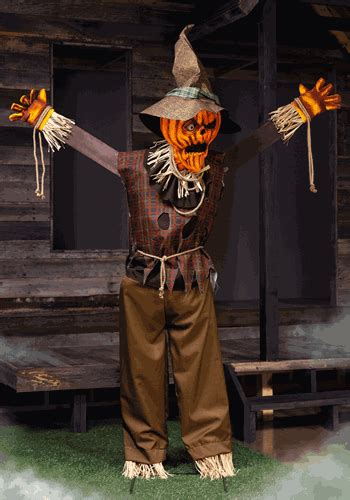 5ft Pumpkin Scarecrow Animated Halloween Prop Scarecrow Decorations